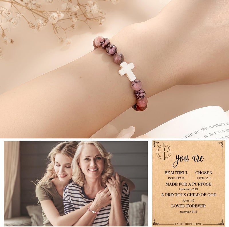 Paderast Christian Christmas Gifts for Women, Religious Cross Bracelet Gifts for Women/Daughter/Friend/Sister/Grandma/Granddaughter/Godmother/Her, Inspirational Birthday Faith Based Jewelry Stocking Stuffers Gifts - Image 2